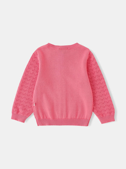 Kid Logo Patch Pointelle Cardigan