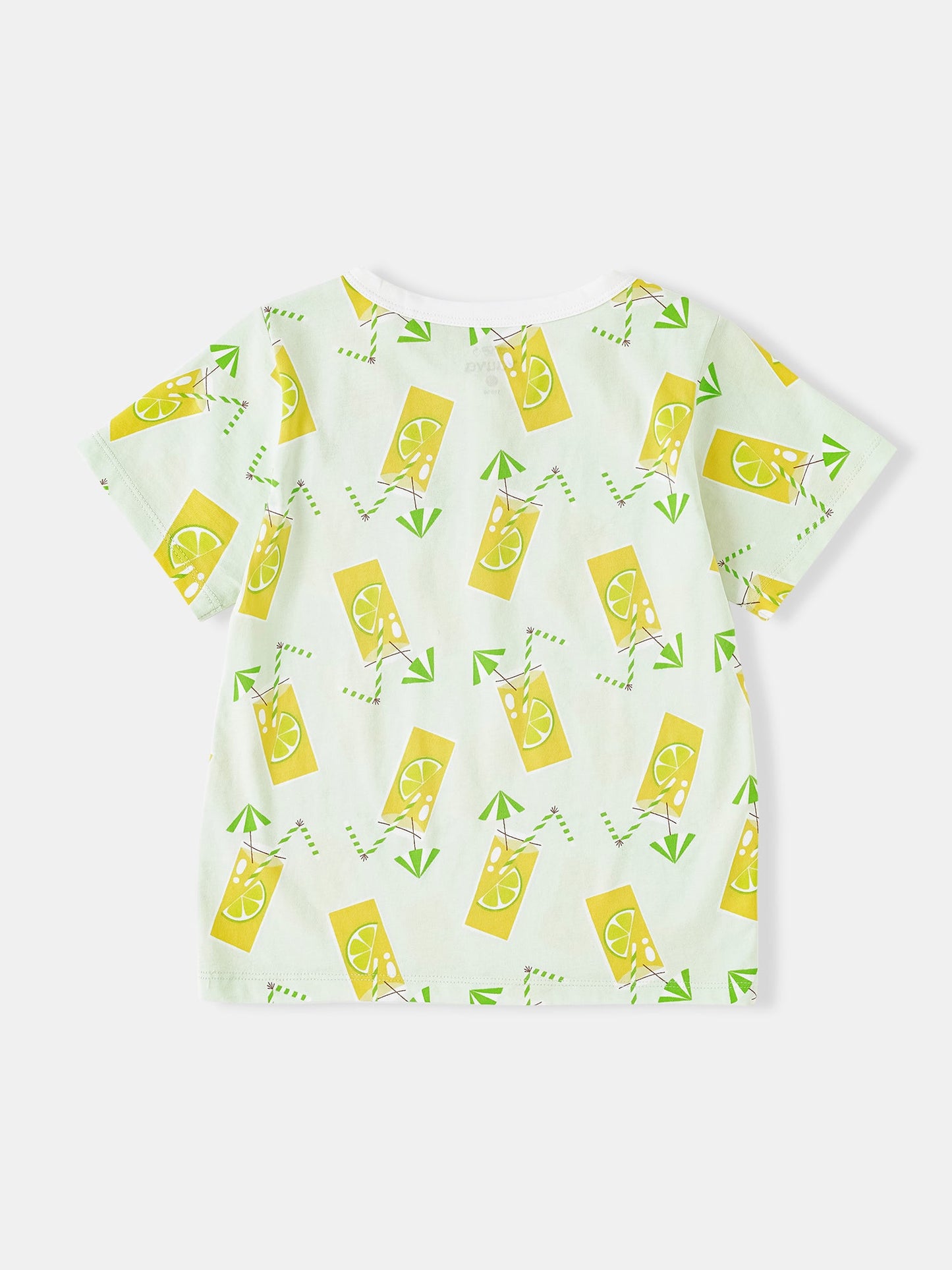 Kid Short Sleeve All-Over Lemon Tea Print Pocket Tee