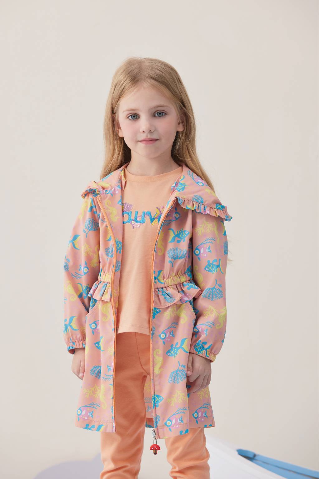 Toddler Girl Ocean All Over Print With Uv Protection Windbreaker
