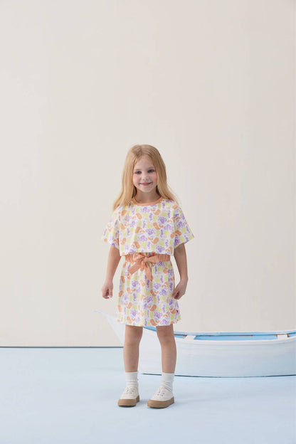 Toddler Girl Ocean All Over Print Short Sleeve Dress