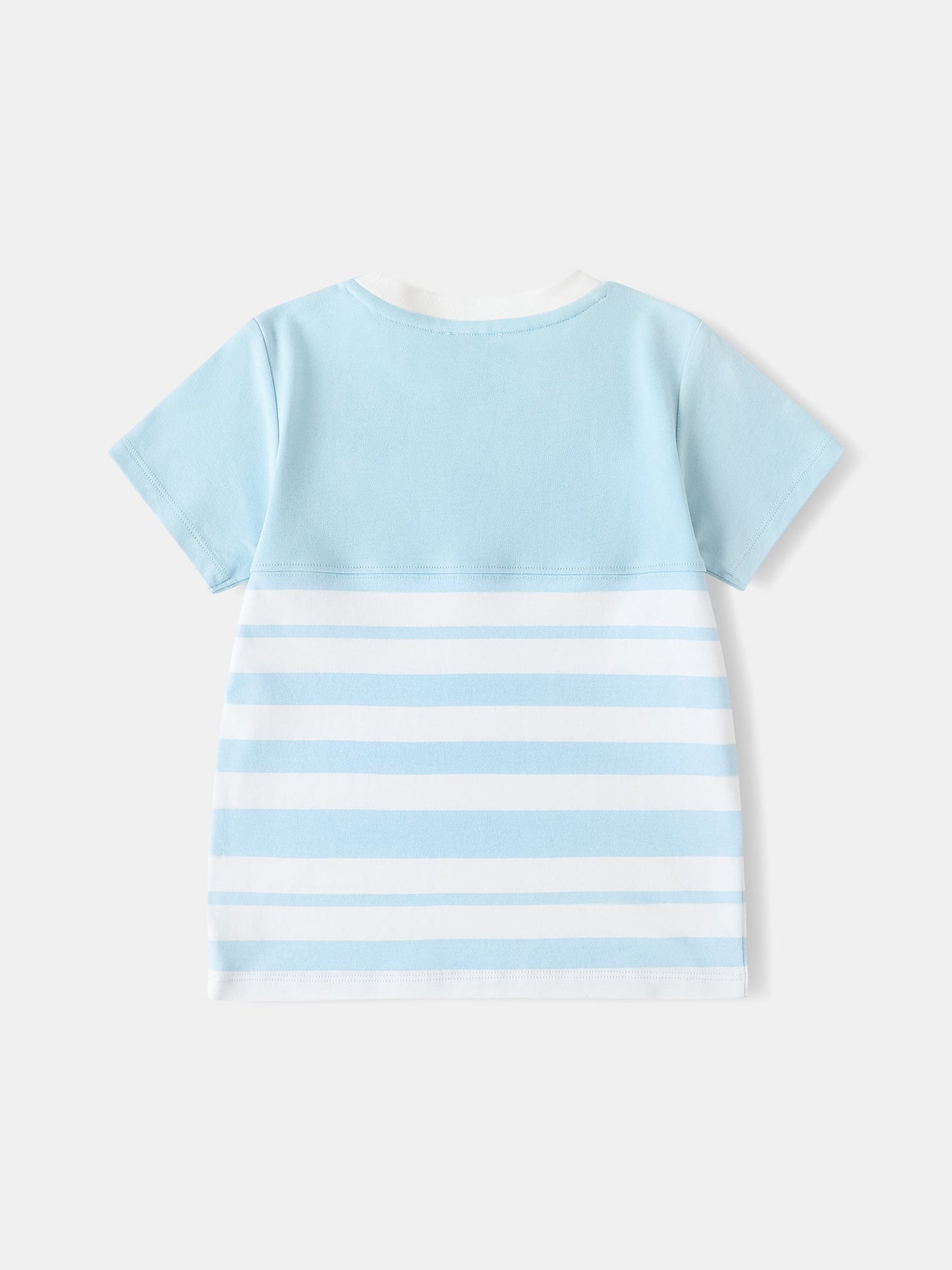 Kid Short Sleeve Watermelon Embroidery Two-Tone Tee