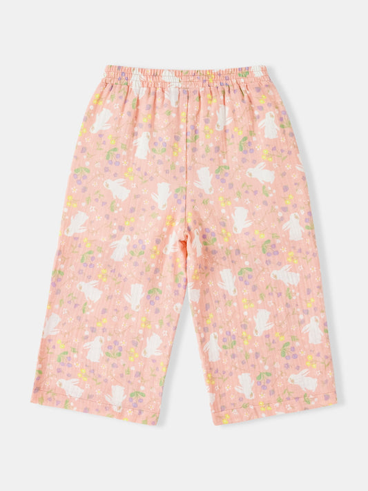 Kid All-Over Bunny Print Flare Pants