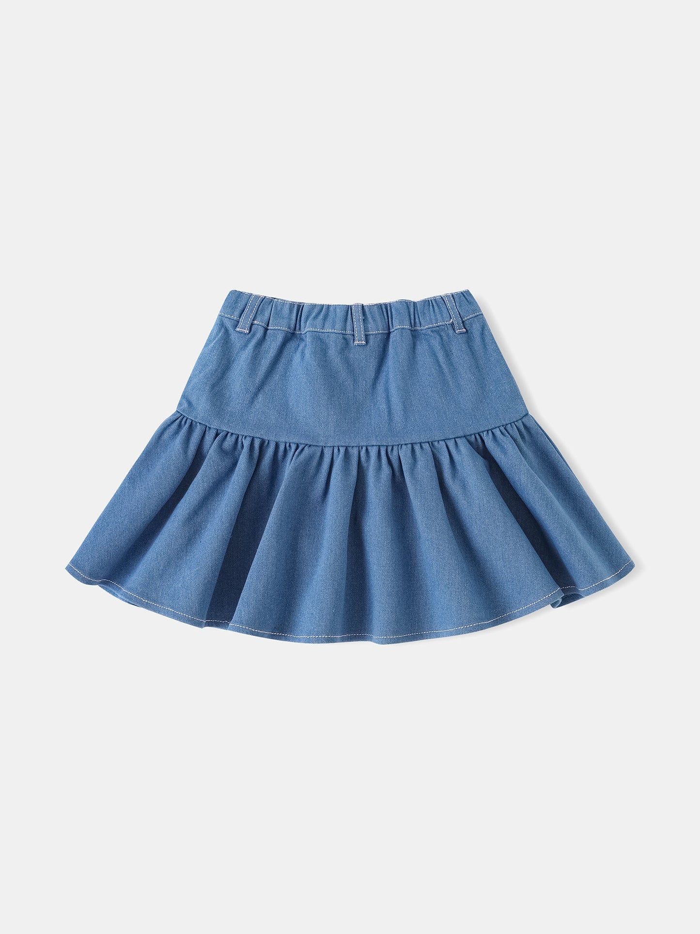 Kid Ruffle Bottom Denim Skirt