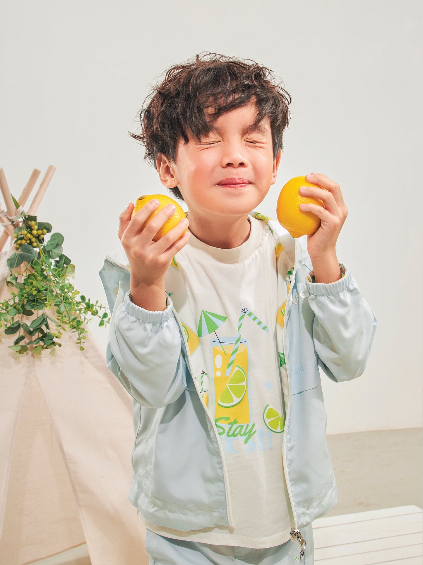 Kid Short Sleeve Lemon Tea Print Tee