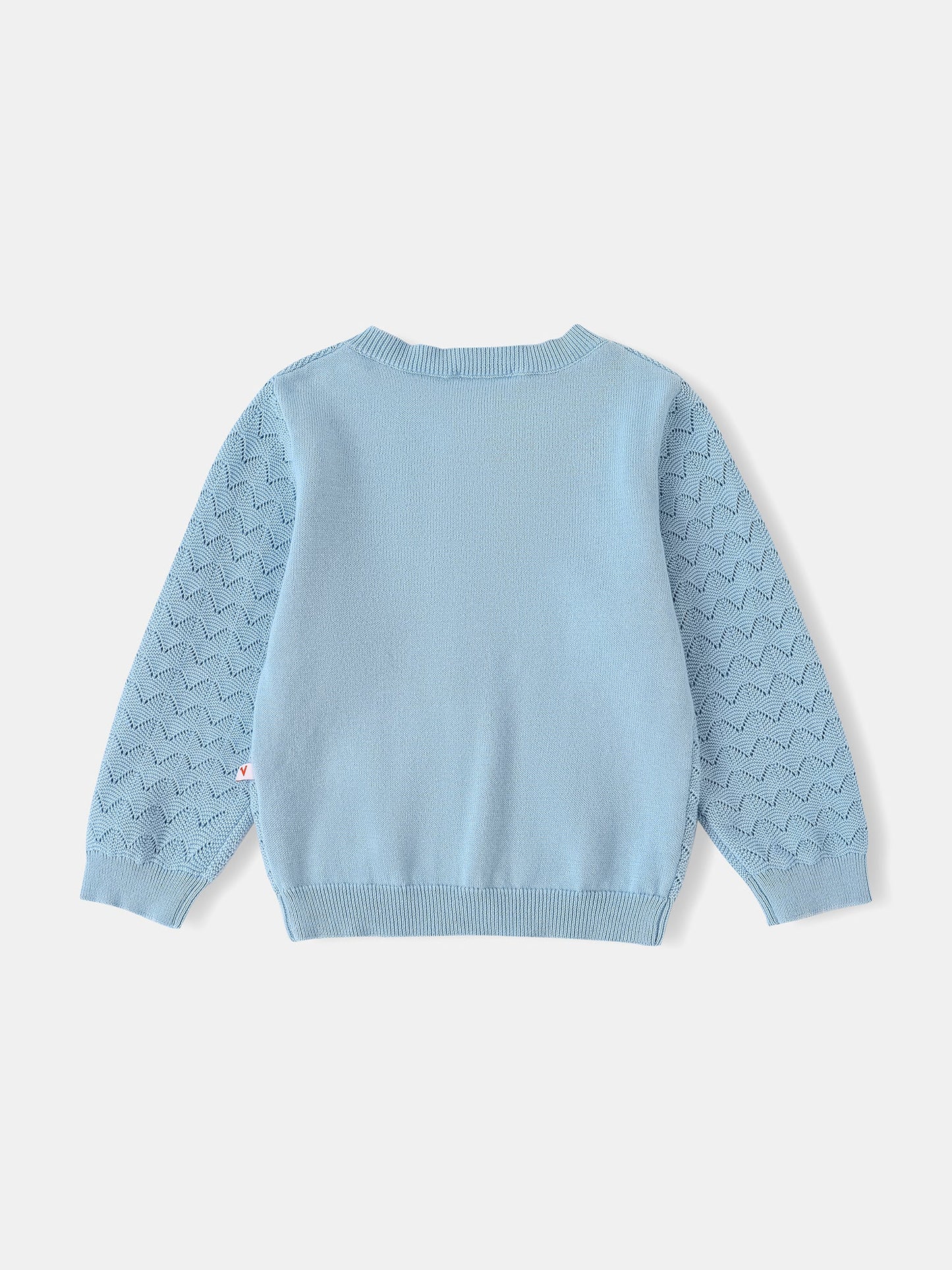 Kid Logo Patch Pointelle Cardigan