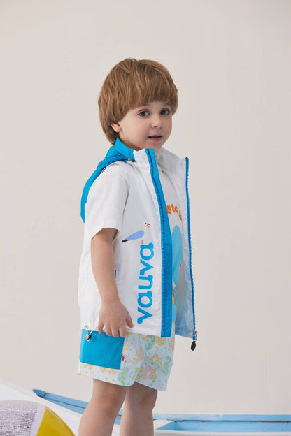 Toddler Print Vest With Hat Uv Protection