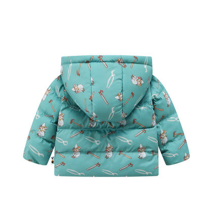 Baby Boys Moomin All Over Print Padded Jacket With Hood
