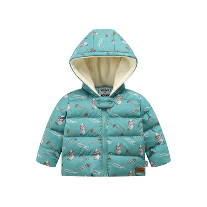 Baby Boys Moomin All Over Print Padded Jacket With Hood