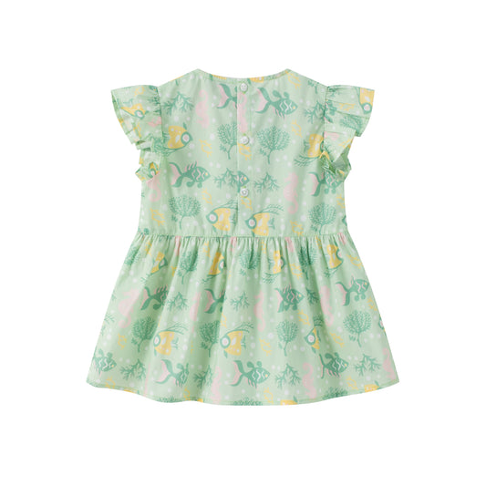 Toddler Girl Fish All Over Print Short Sleeve Dress