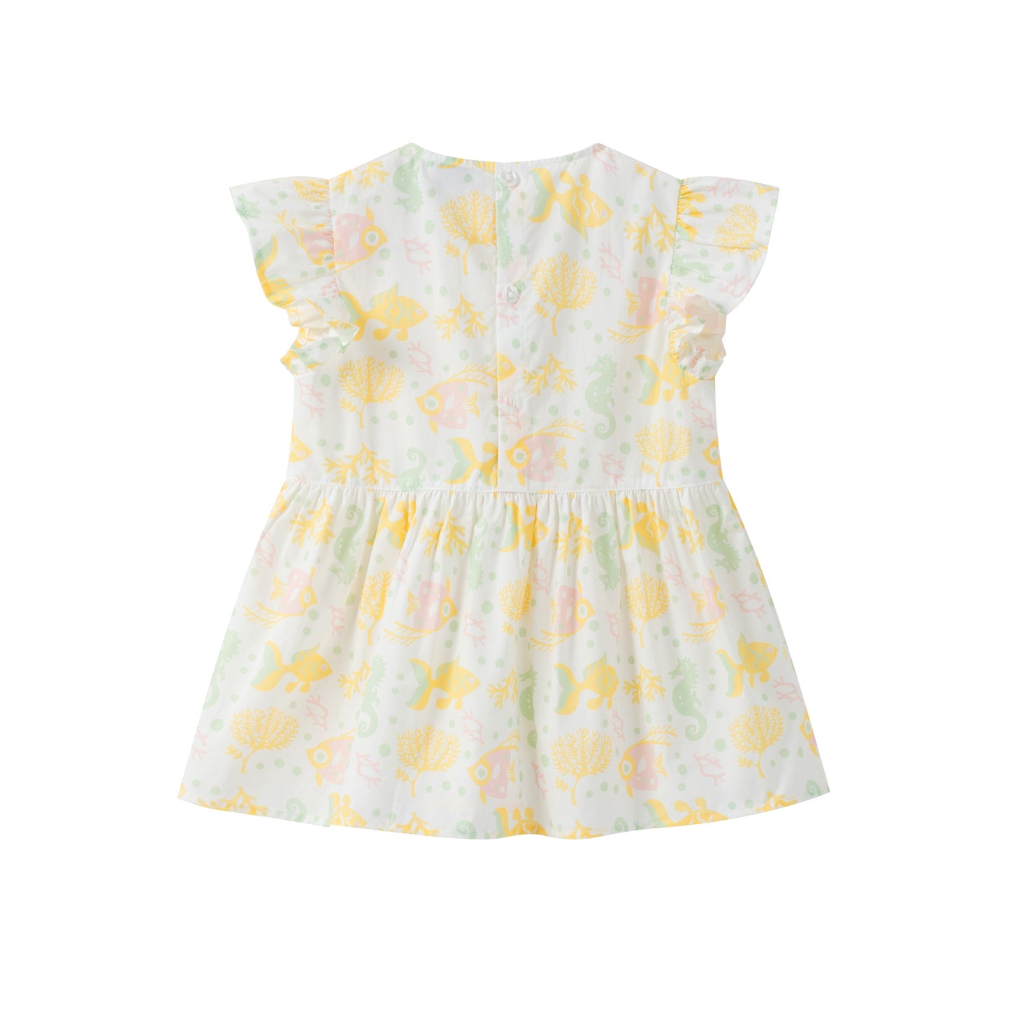 Toddler Girl Fish All Over Print Short Sleeve Dress