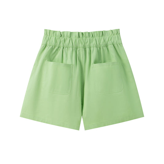 Toddler Girl Plain Print With Butterfly Knot Shorts