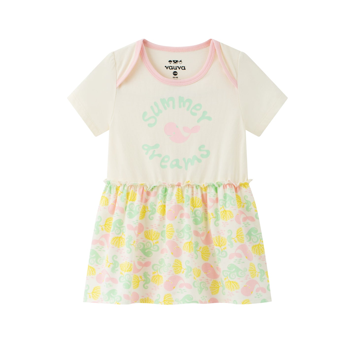 Baby Girl Organic Cotton Summer Dreams Plain Romper