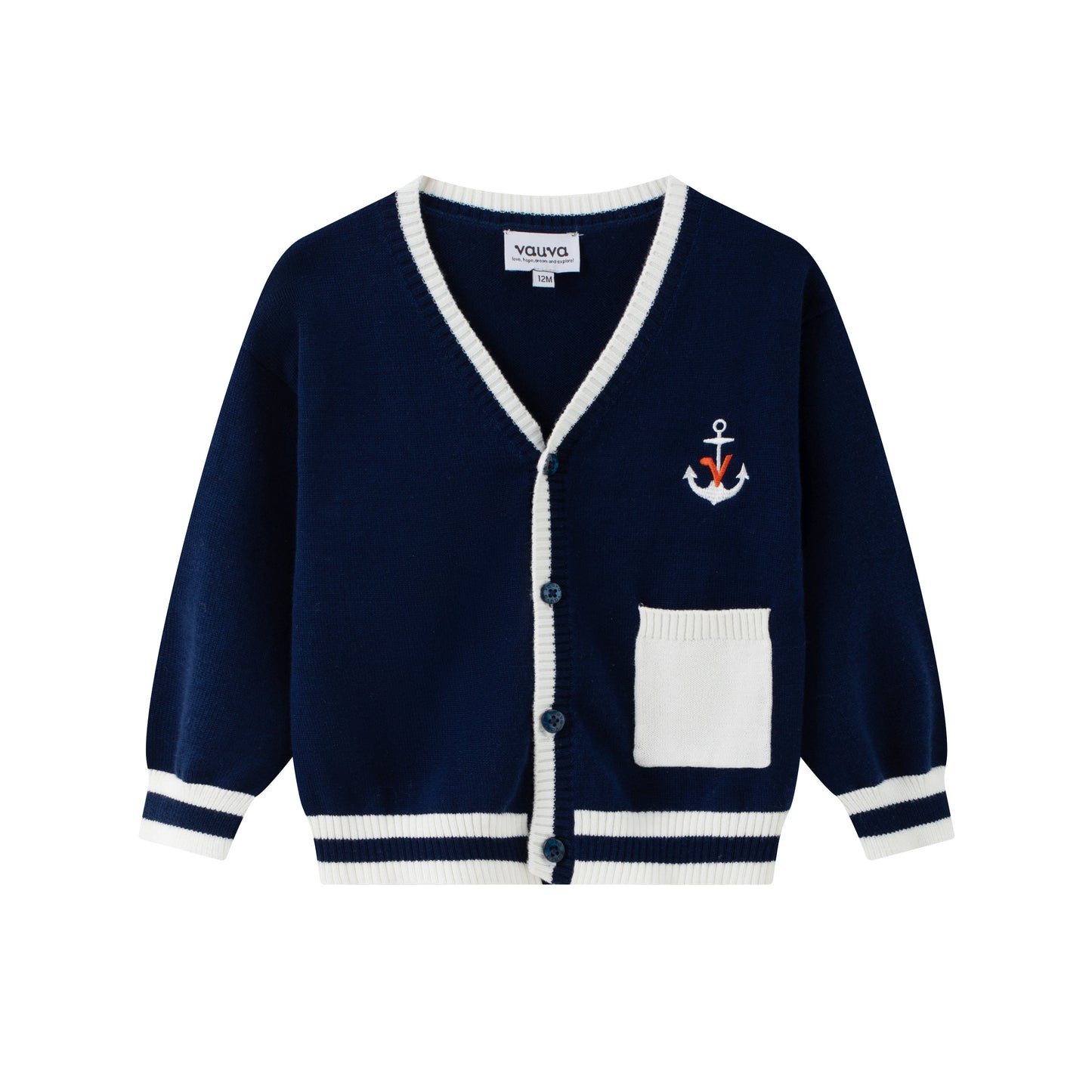 Baby Boy Sailor Hook Embroidered Long Sleeve Cardigan