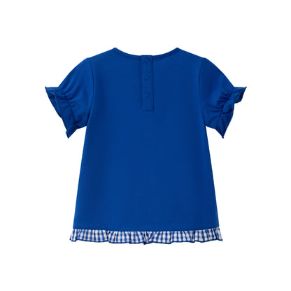 Baby Girl Plain Print Short Sleeve Top & Bottom Set