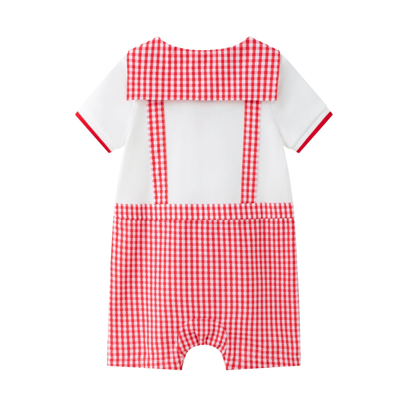 Baby Plaid Pattern Short Sleeve Romper