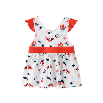 Baby Girl Crab Print Tank Dress