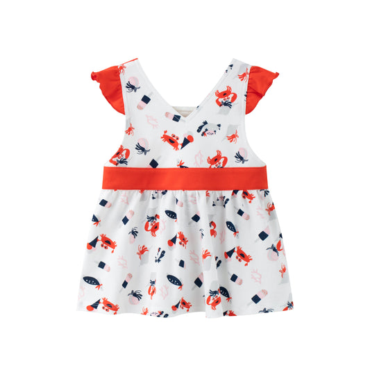 Baby Girl Crab Print Tank Dress