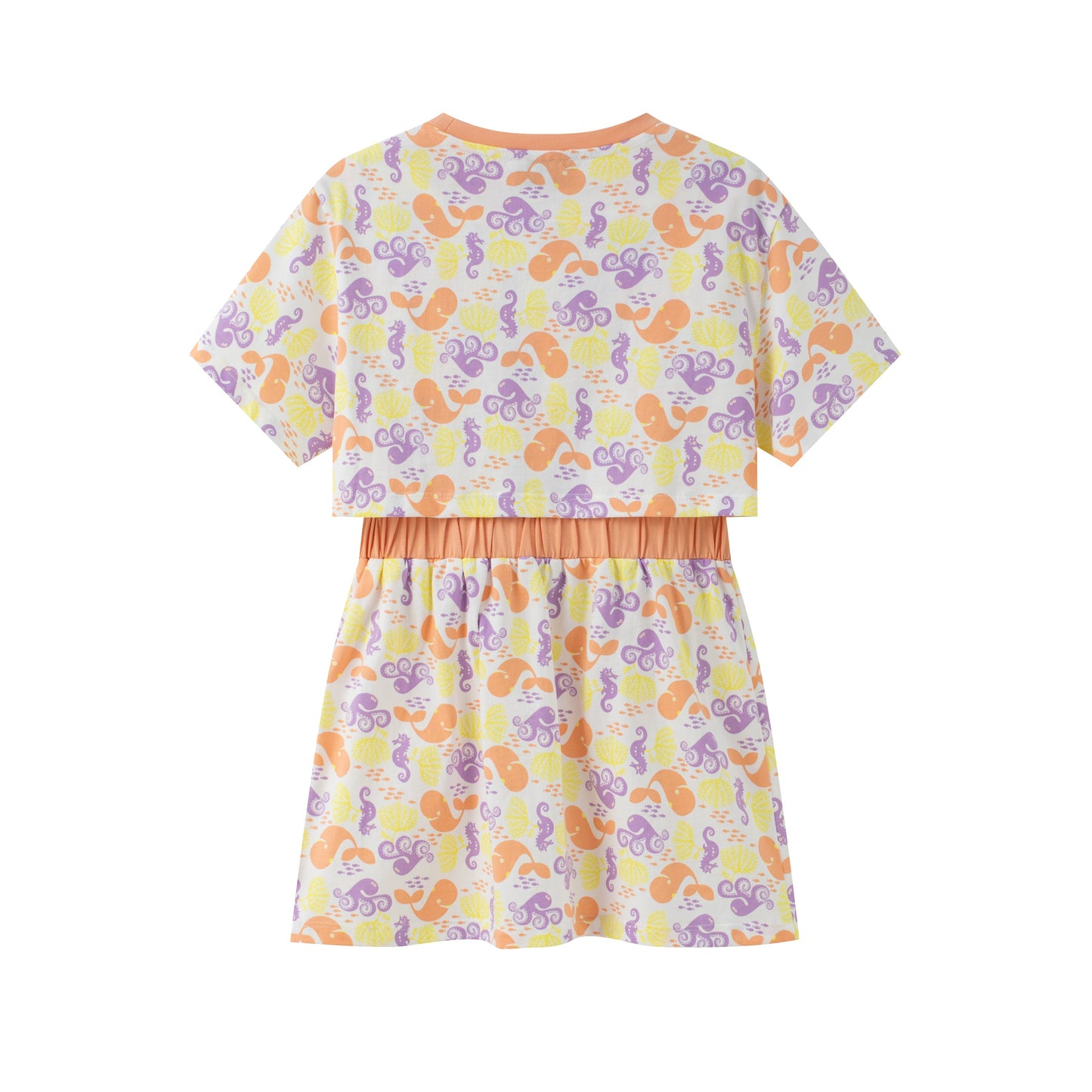 Toddler Girl Ocean All Over Print Short Sleeve Dress