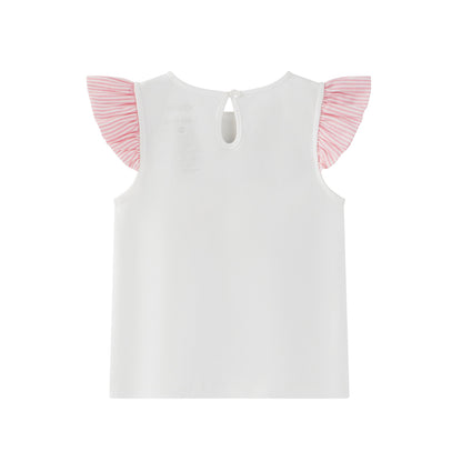 Baby Girl Yarn Dyed Stripe Little Prince Print T-Shirt
