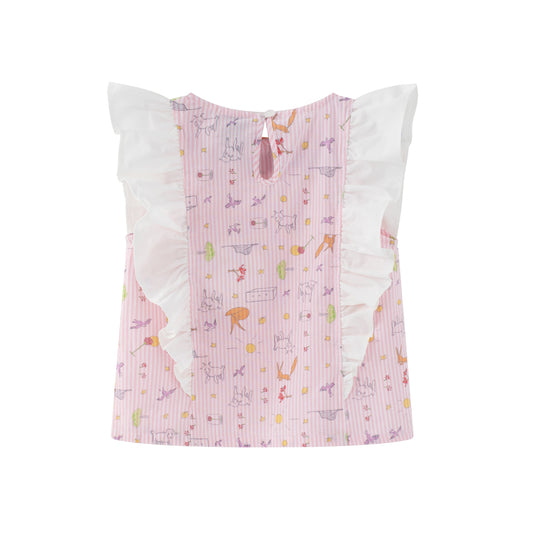 Toddler Girl Yarn Dyed Stripe Layer Top