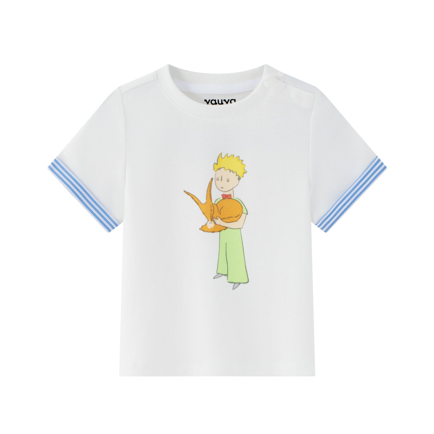Baby Boy Yarn Dyed Stripe Little Prince Print T-Shirt Top