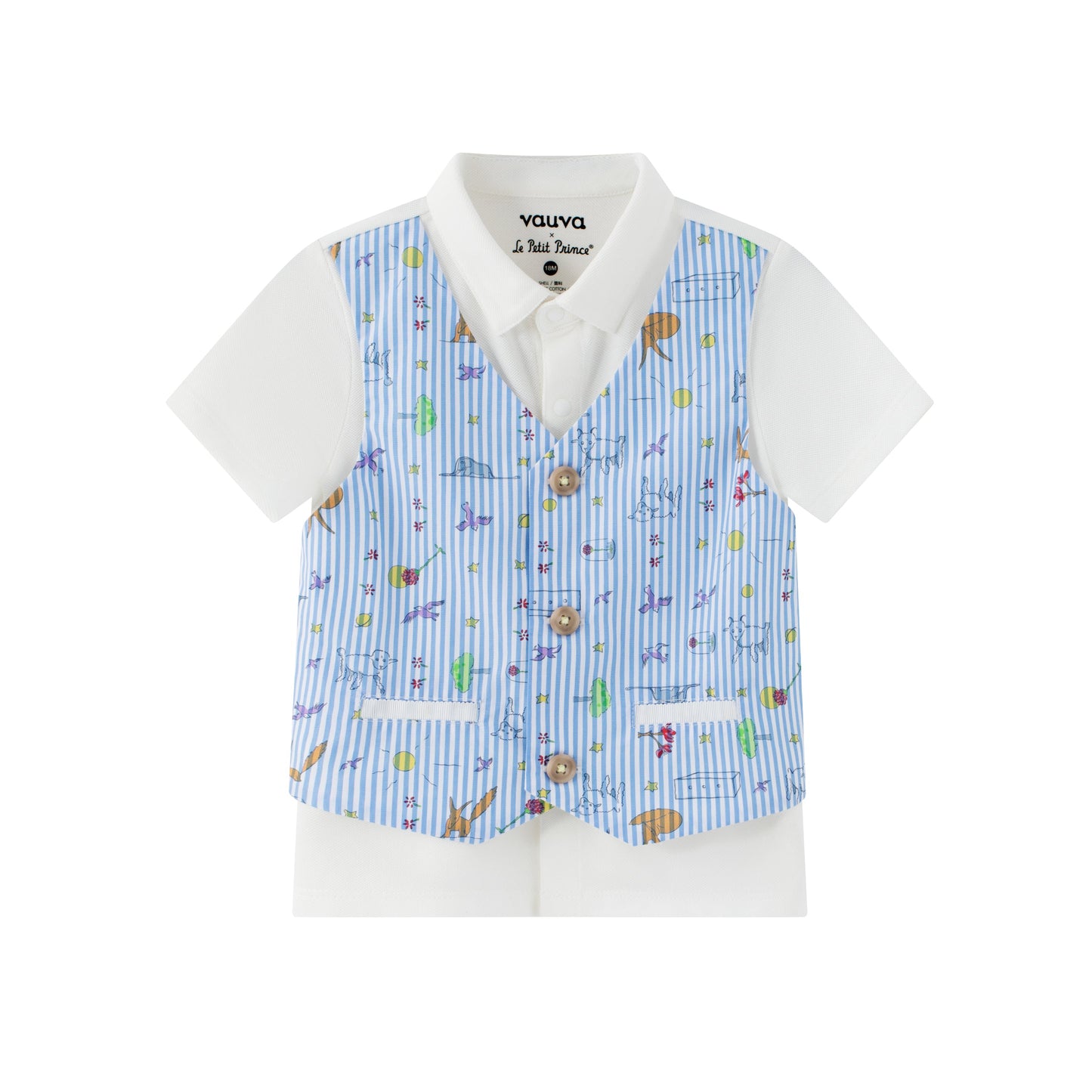Baby Boy Yarn Dyed Stripe 2 In 1 Polo Shirt