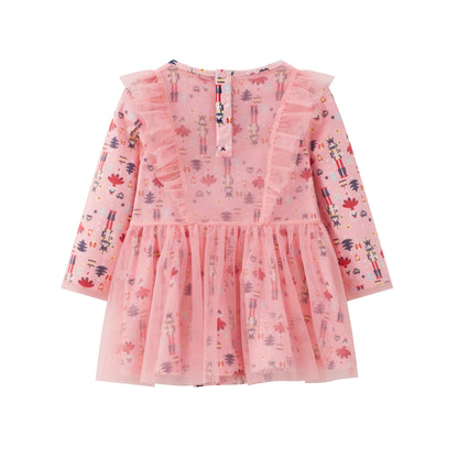 Nutcracker-Print Layered Dress