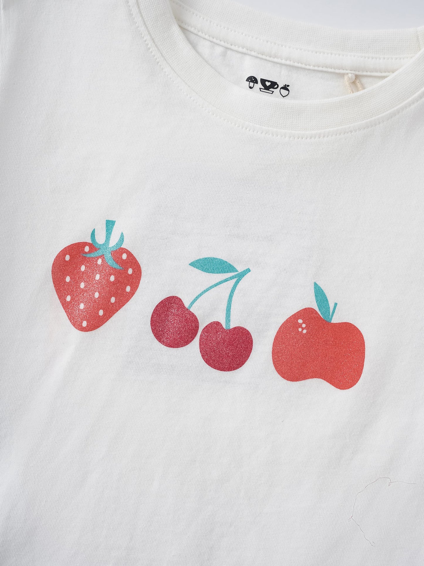 Kid Ruffle Short Sleeve Berries Print Tee