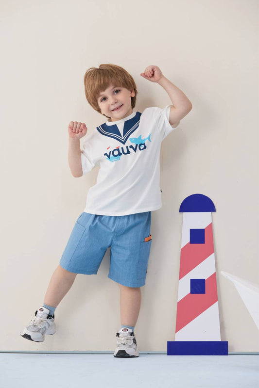 Toddler V Neck Logo Print T-Shirt Top