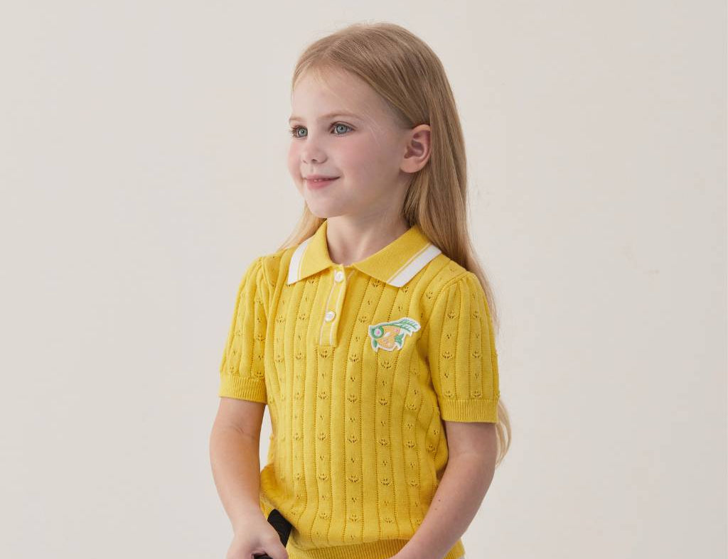 Girls Knitted Polo Sweater