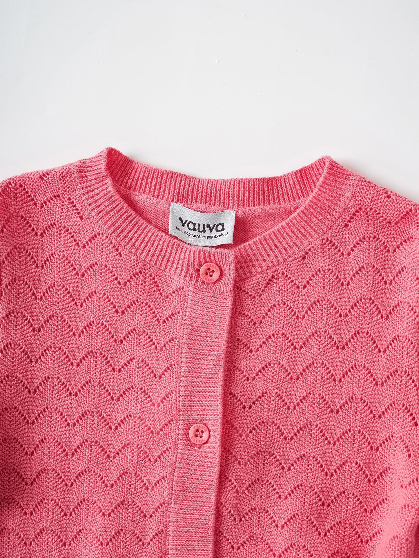 Kid Logo Patch Pointelle Cardigan