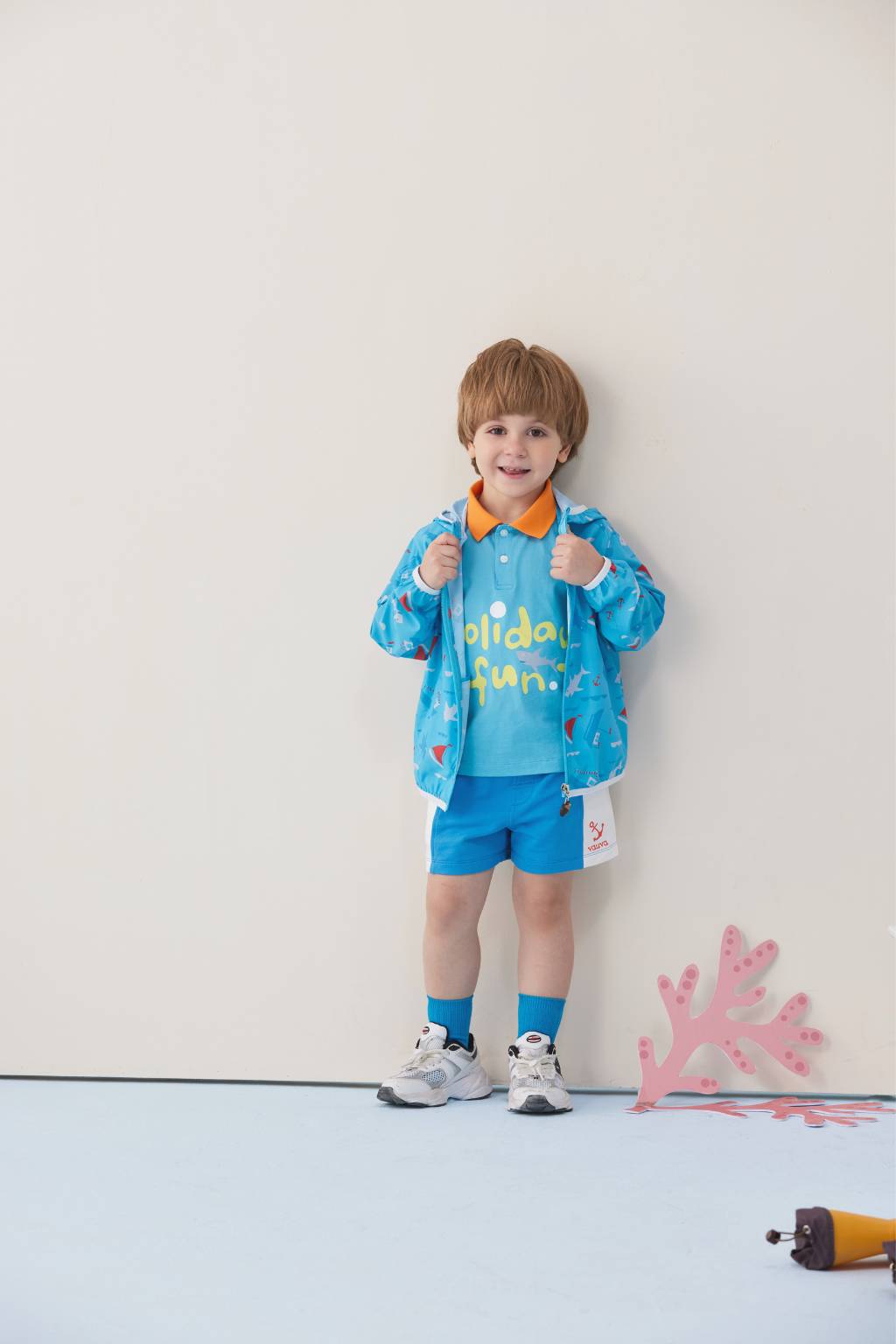 Boys Ocean All Over Printed Windbreaker Uv Protection