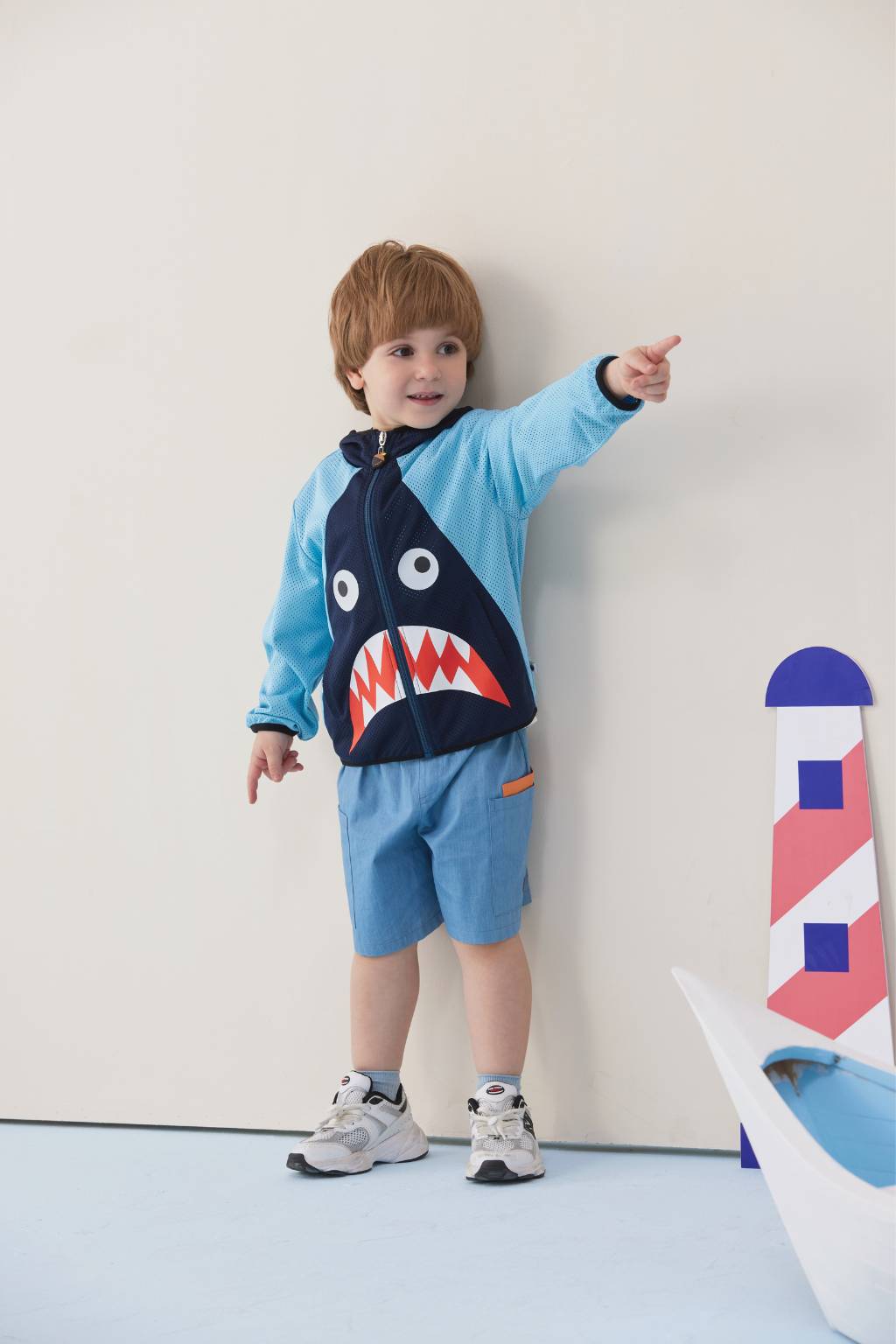 Toddler Boy Shark Full Print Jacket Uv Protection