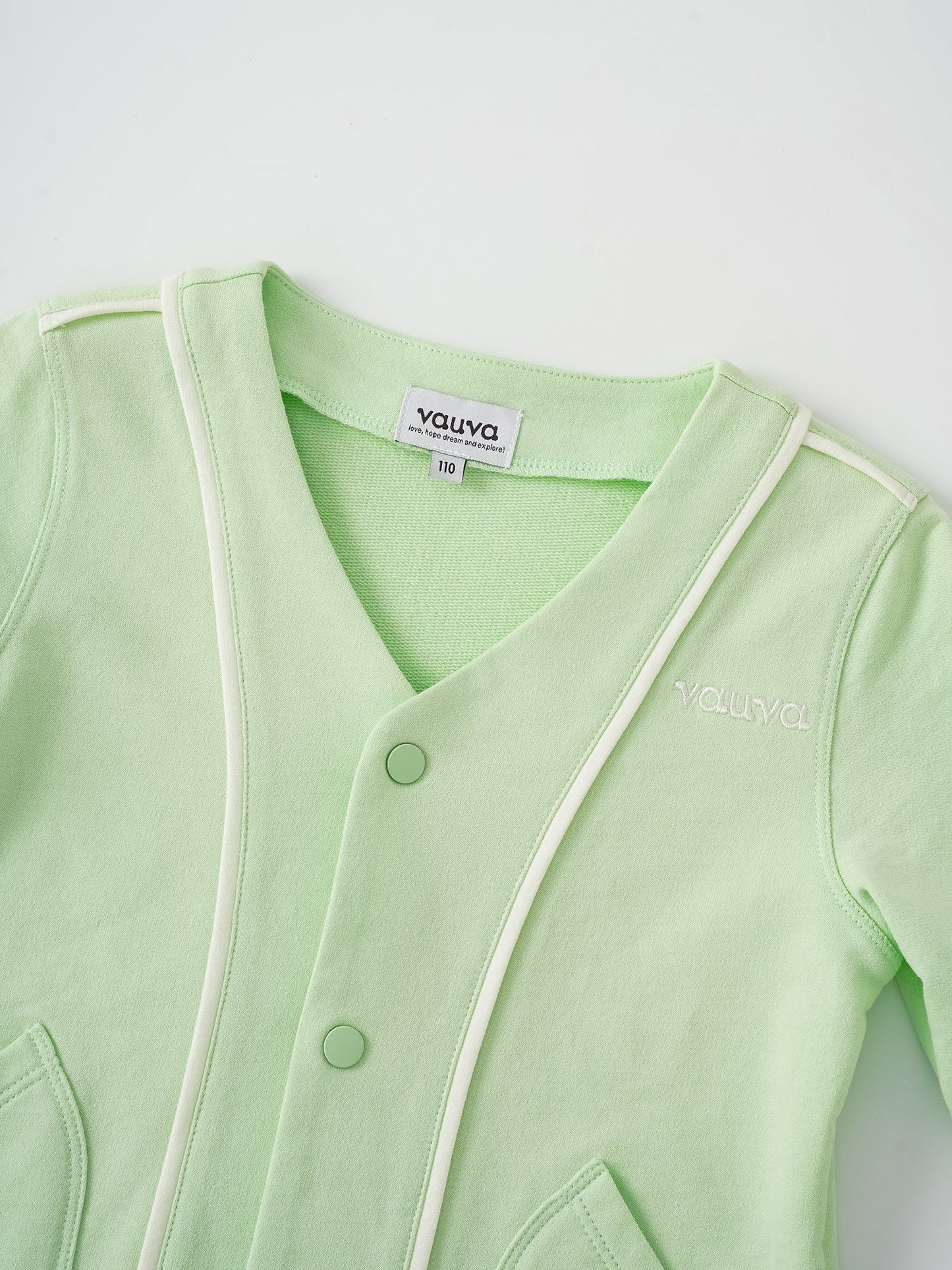 Kid Logo Embroidery Open Chest Jacket