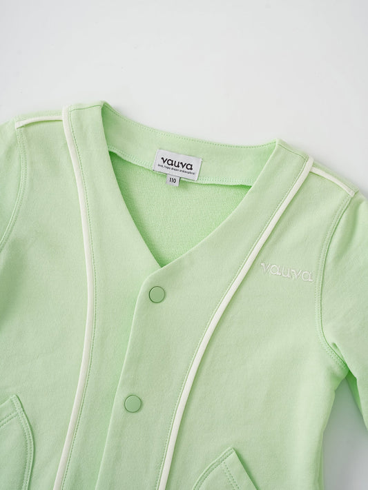 Kid Logo Embroidery Open Chest Jacket