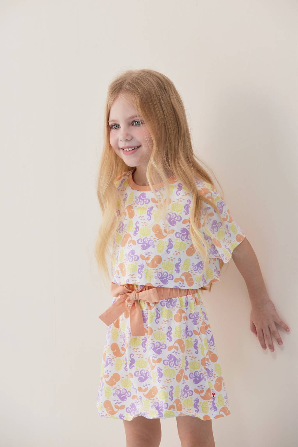 Toddler Girl Ocean All Over Print Short Sleeve Dress