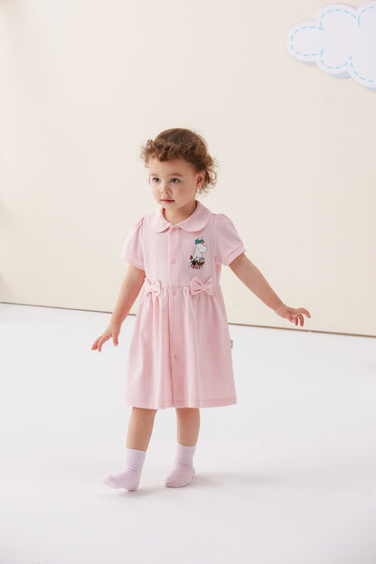Baby Girl Moominmama Embroidered Short Sleeve Dress