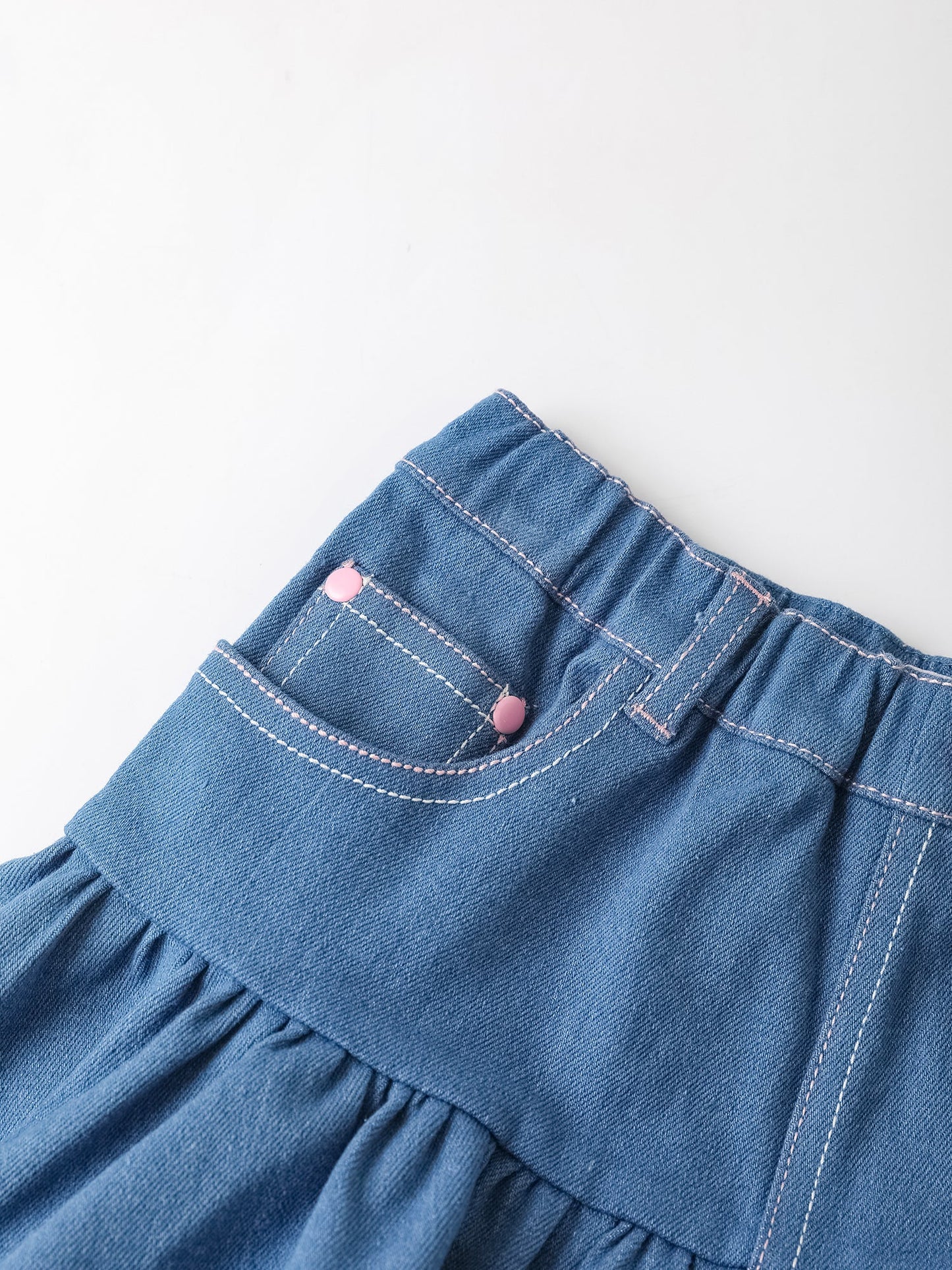 Kid Ruffle Bottom Denim Skirt