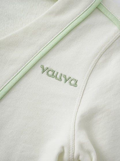 Kid Logo Embroidery Open Chest Jacket