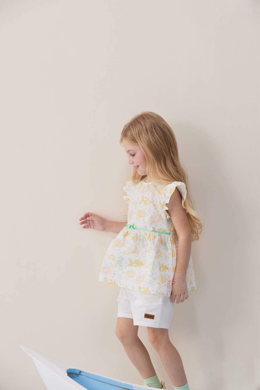 Toddler Girl Fish All Over Print Short Sleeve Dress