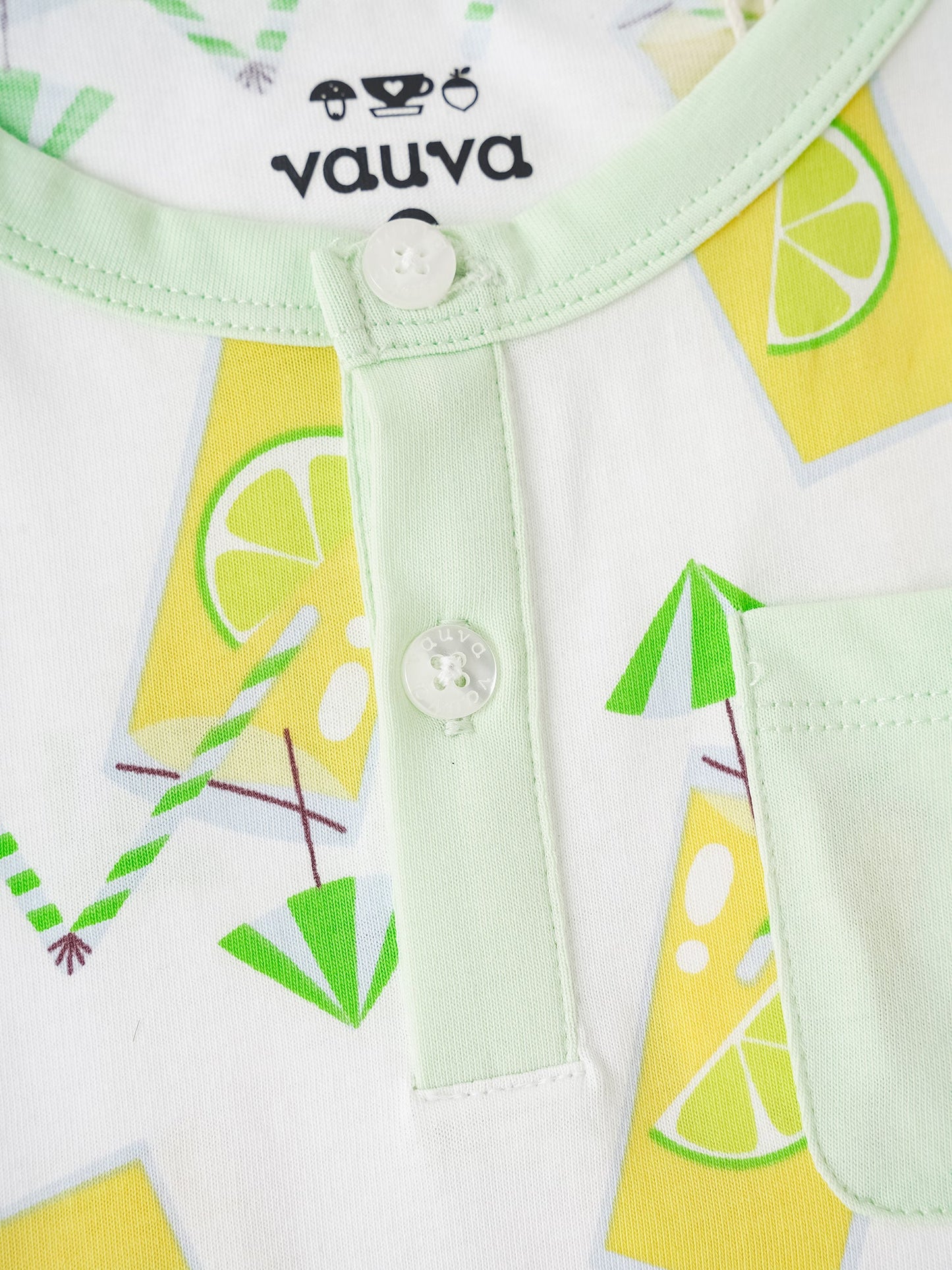 Kid Short Sleeve All-Over Lemon Tea Print Pocket Tee