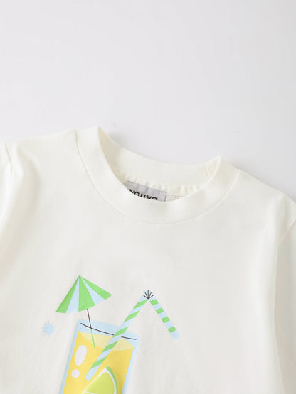 Kid Short Sleeve Lemon Tea Print Tee
