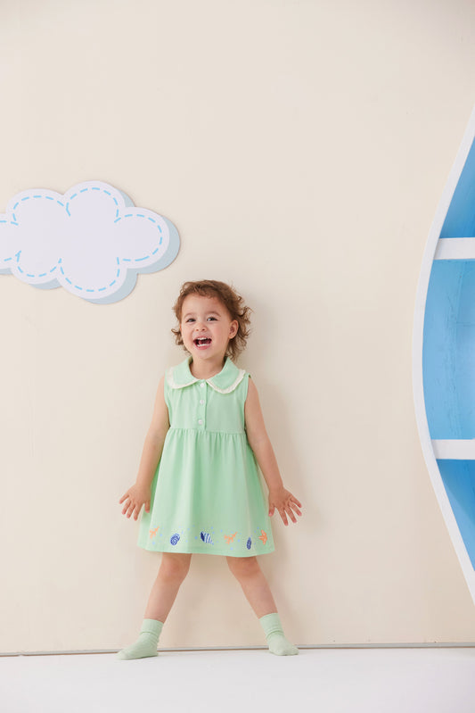 Baby Girl's Organic Cotton Plain Dress