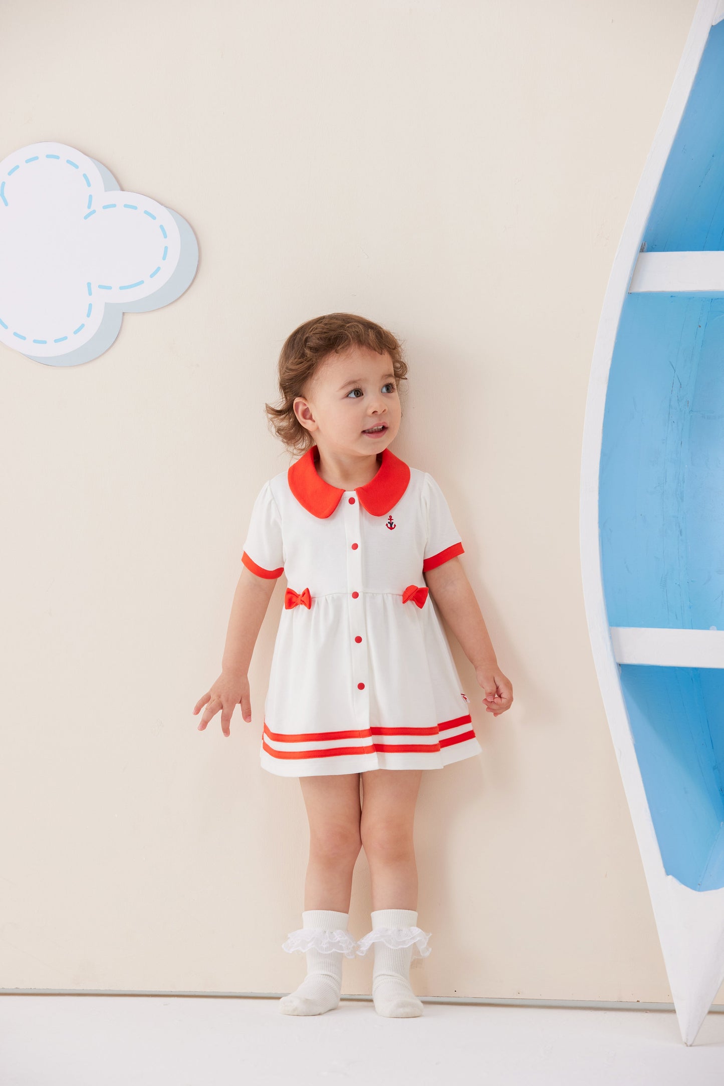 Baby Girl Sailor Hook Embroidered Shirt Dress