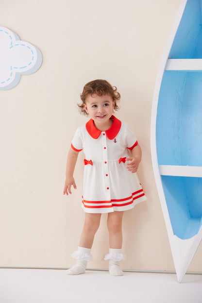 Baby Girl Sailor Hook Embroidered Shirt Dress