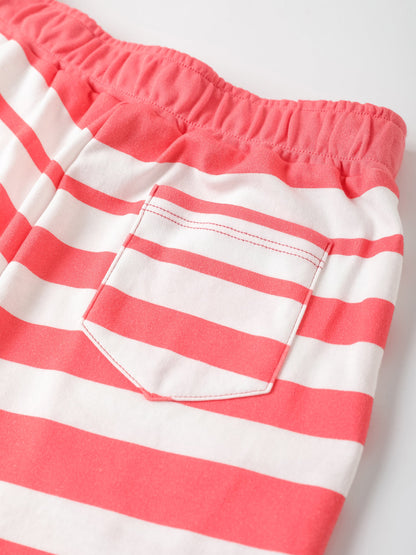 Kid Watermelon Embroidery Stripe Print Shorts