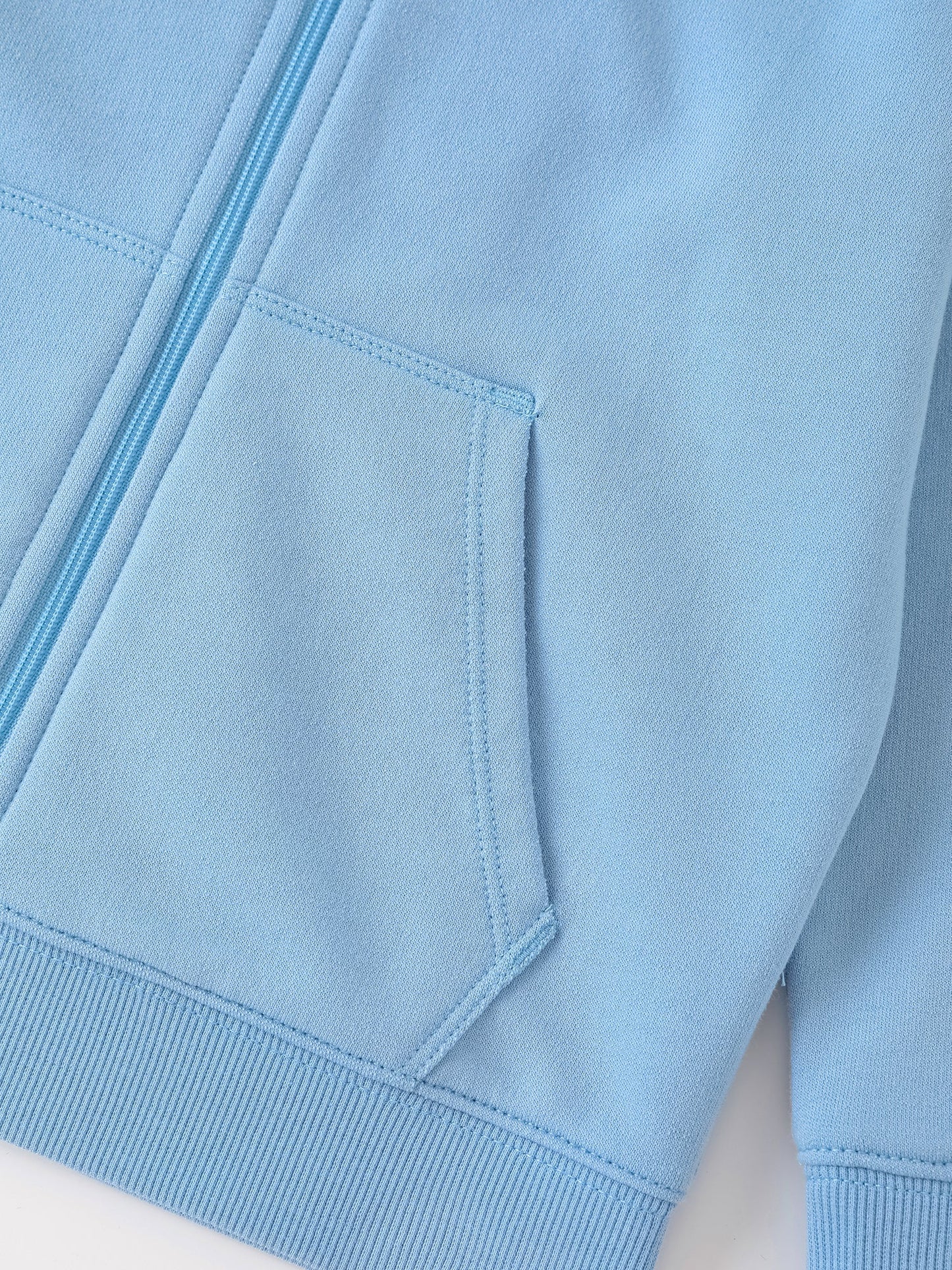 Kid Long Sleeve Embroidery Zipped Hoodie