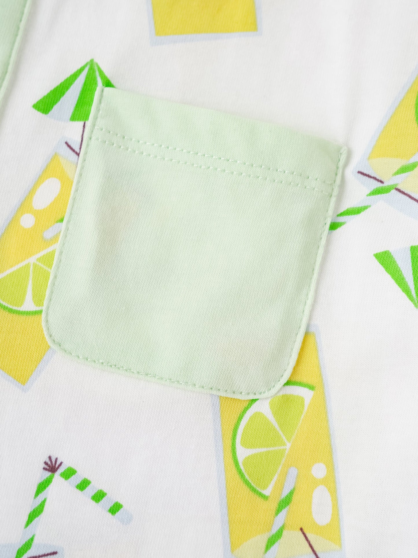 Kid Short Sleeve All-Over Lemon Tea Print Pocket Tee