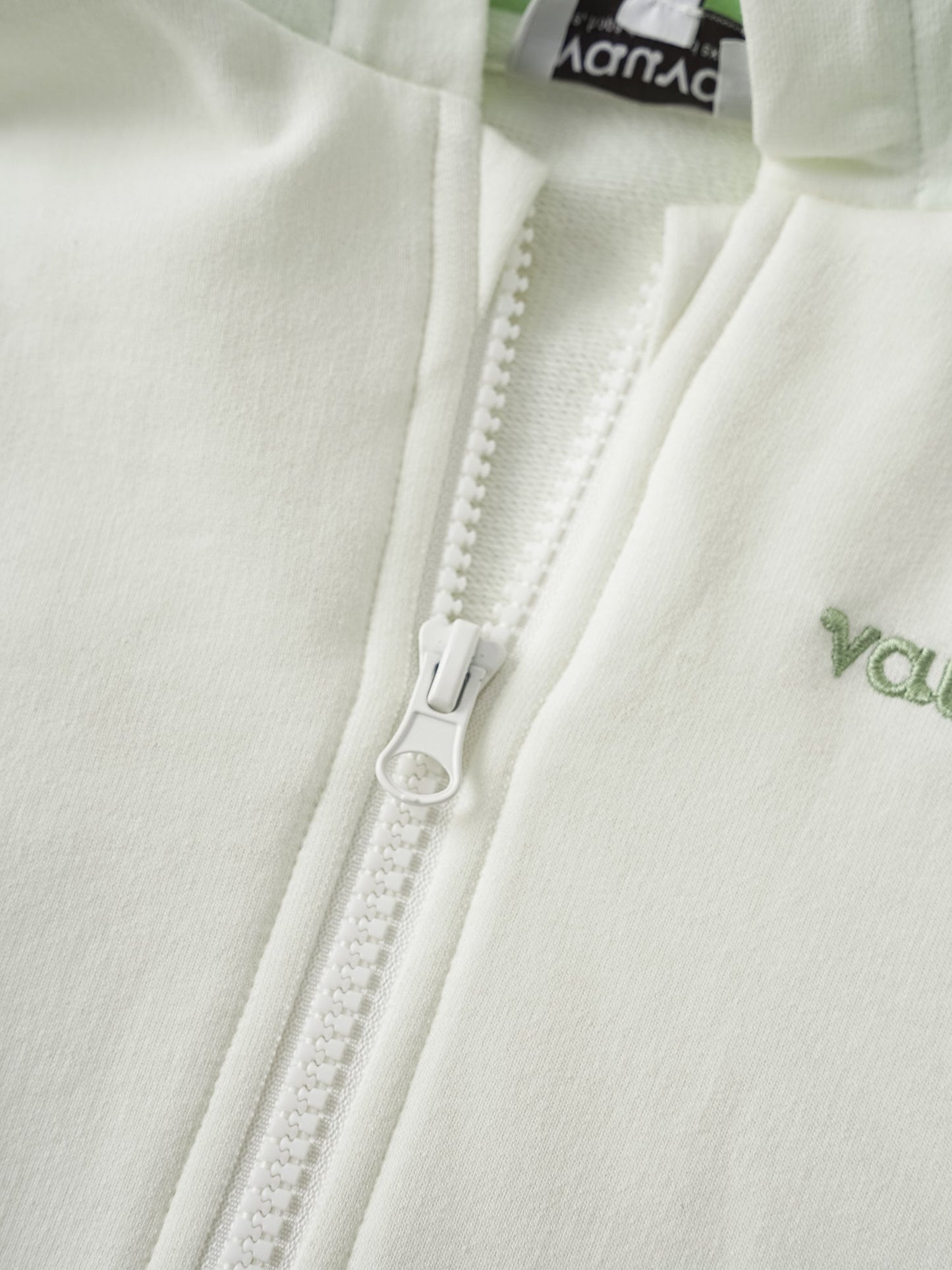 Kid Short Sleeve Logo Embroidery Zipped Hoodie