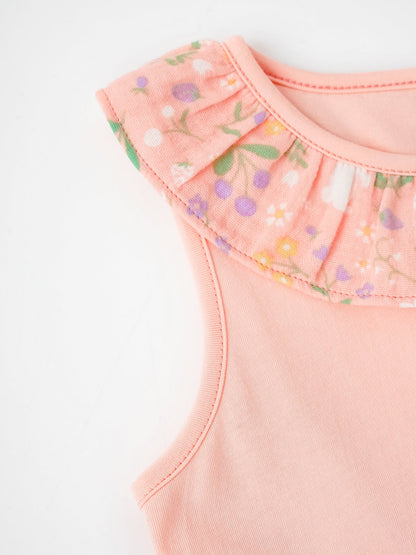 Kid Sleeveless All-Over Bunny Print Layered Dress